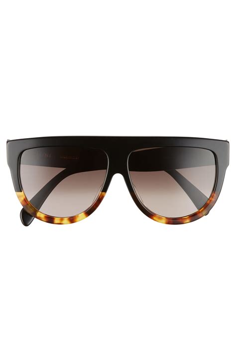 celine sunglasses thin shadow black|celine 60mm flat top sunglasses.